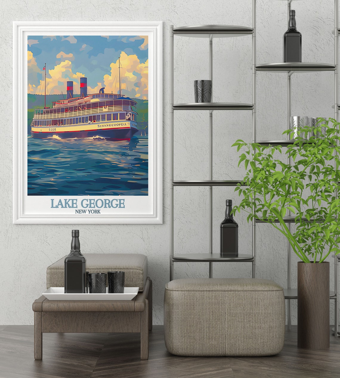 Lake George Wall Art Lake George Steamboat Company Poster Stunning New York Lake Print Travel Gift Lake George Scenic Poster - Image 4