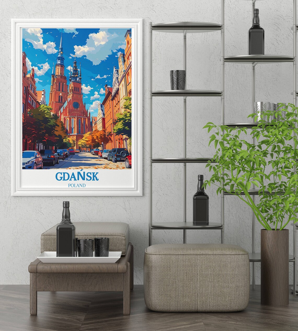 Gdansk Poland Brick Gothic Church Street Red Facades City Poster - Image 4