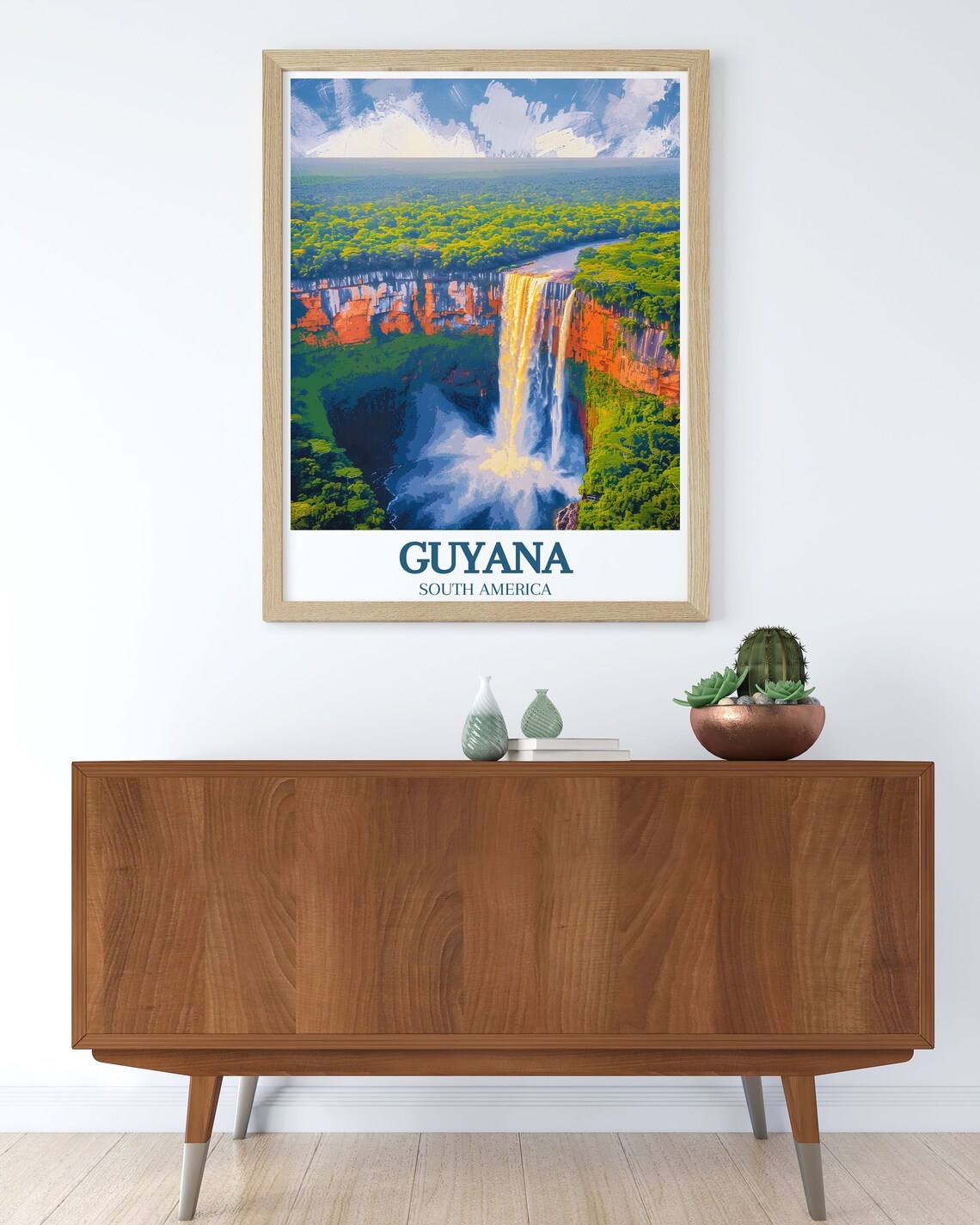 Kaieteur Falls Guyana Aerial Plunge Rainforest View Art Poster - Image 2