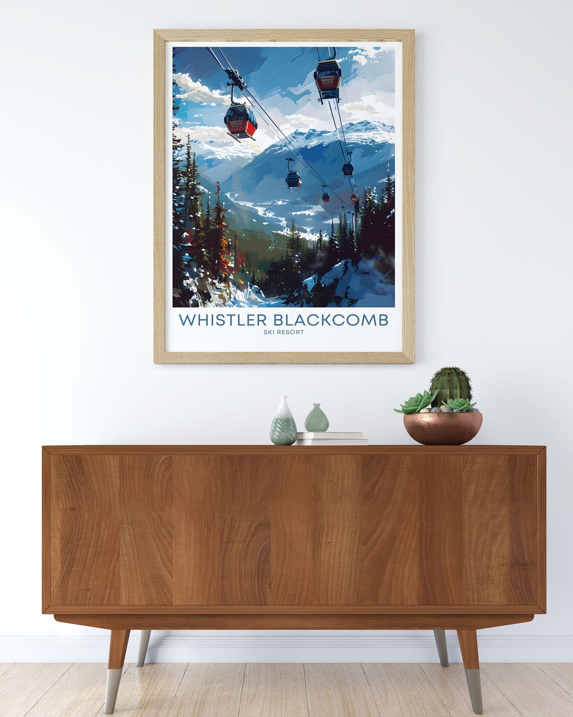 Whistler Blackcomb Peak 2 Peak Gondola Ski Resort Mountain Poster - Image 2