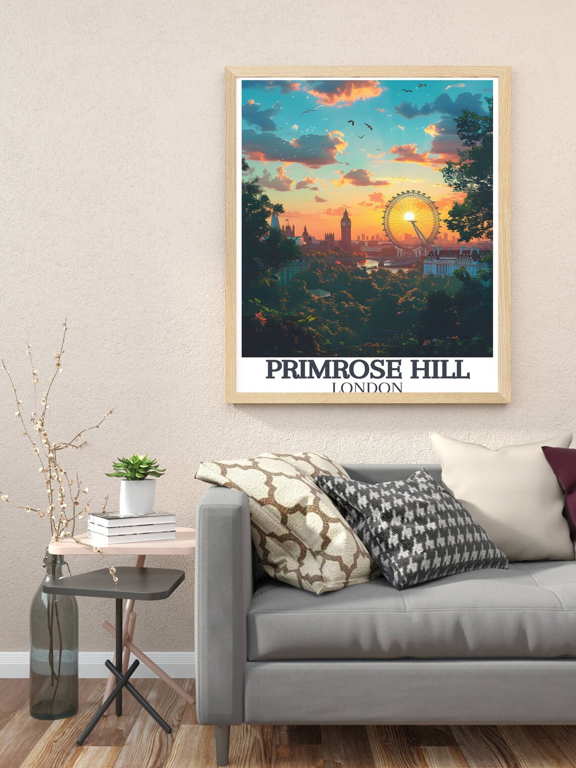 Primrose Hill London Sunset Skyline Over London Eye View Poster - Image 2