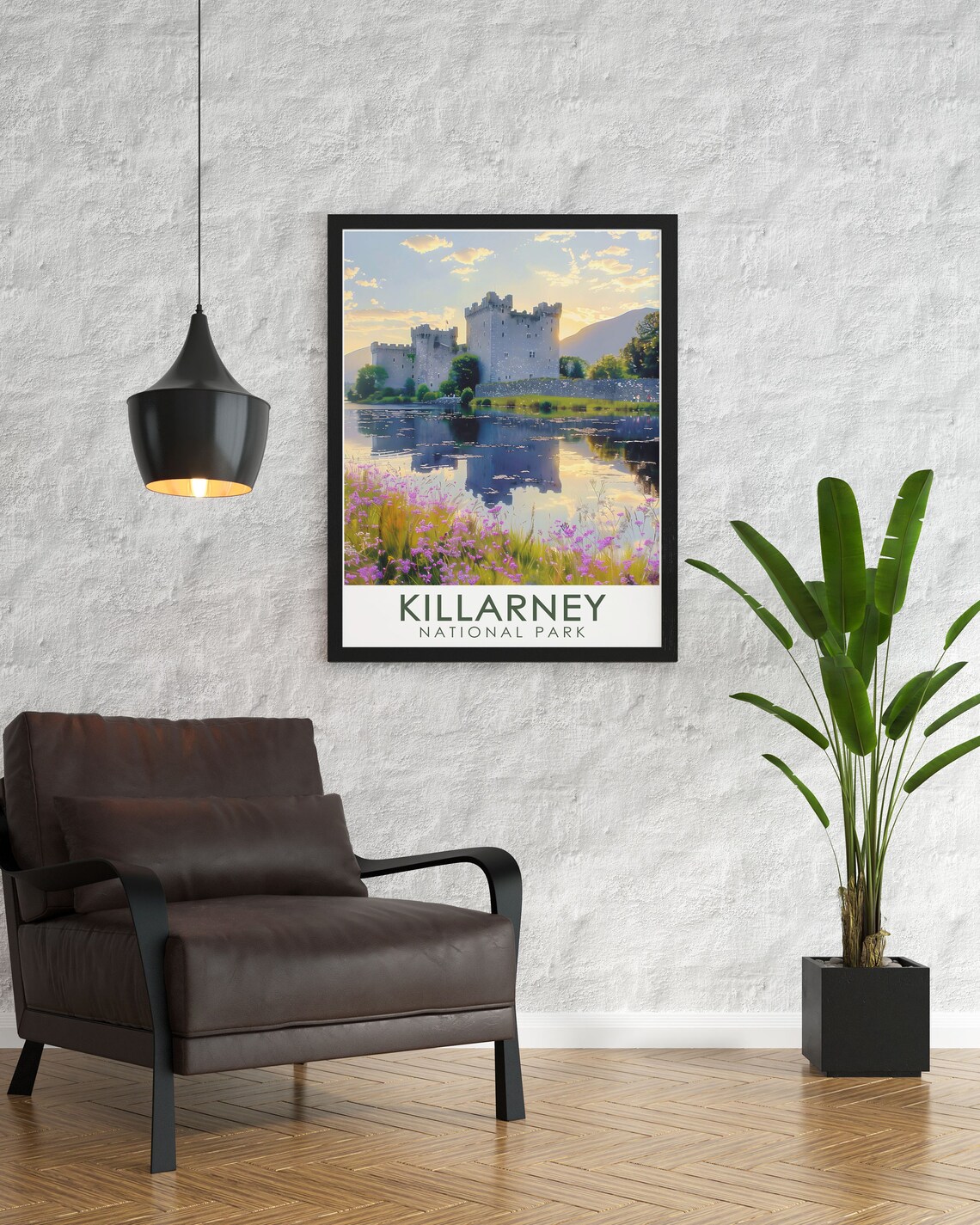 Killarney National Park Ross Castle Lake Sunset Travel Poster - Image 3