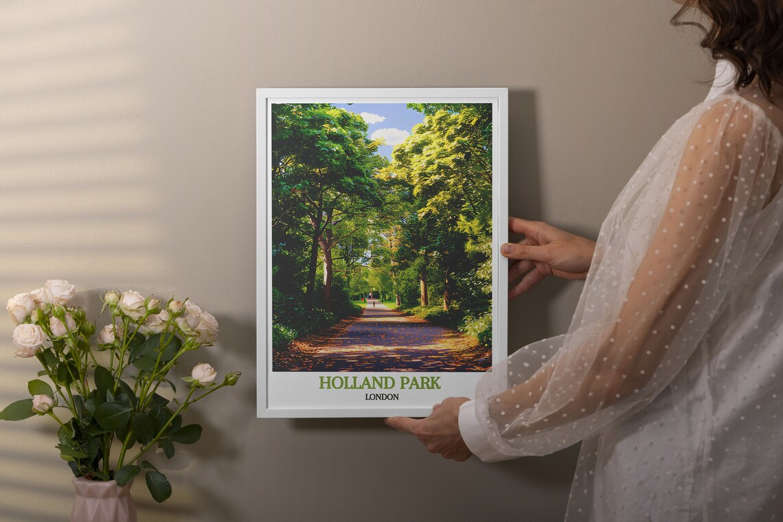 Holland Park Sun Dappled Woodland Avenue London Travel Poster - Image 2