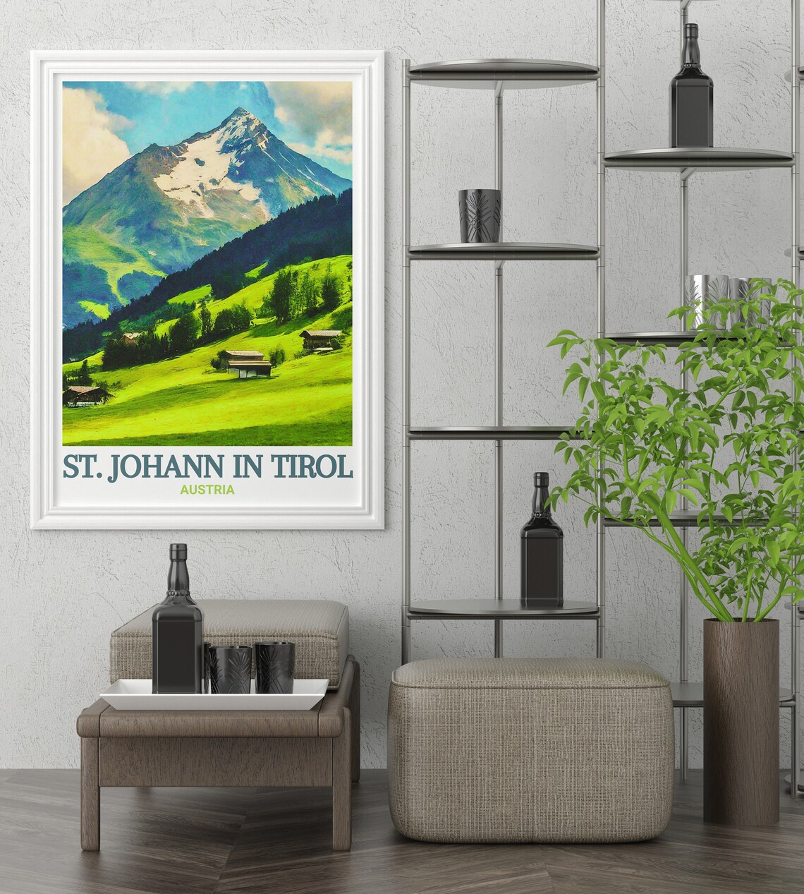 St Johann in Tirol Austria Alpine Meadow Mountain Peak Poster - Image 2