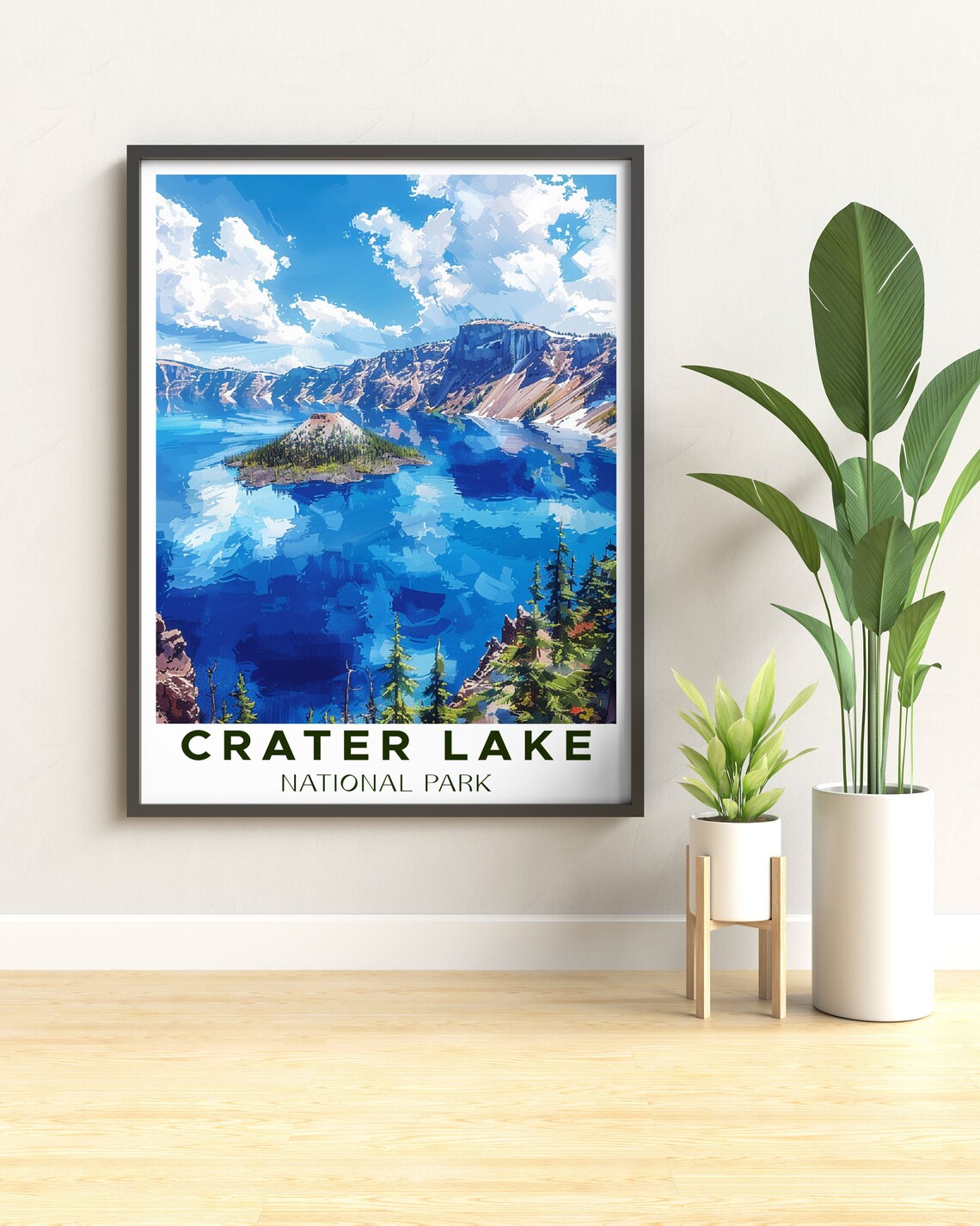 Crater Lake National Park Deep Blue Summer View Travel Poster - Image 3