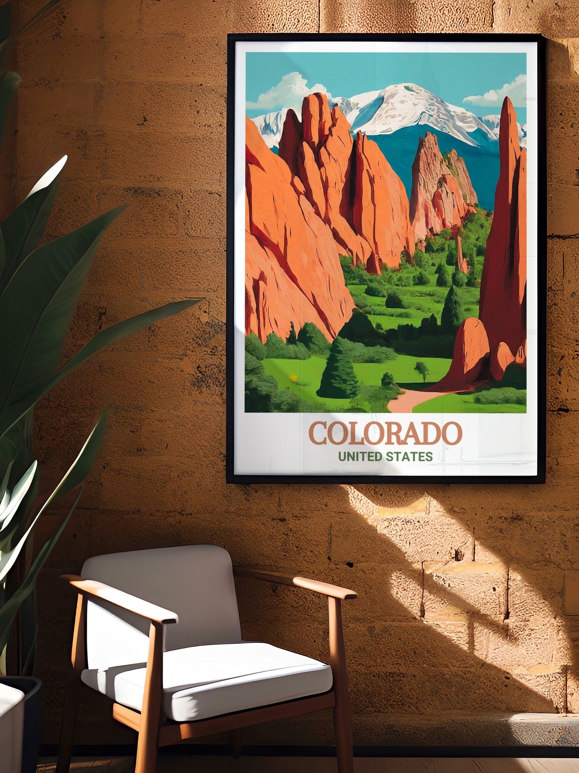 Colorado Travel Print Rocky Garden Of The Gods Art Rocky Garden Of The Gods Colorado Wall Art Rocky Garden Of The Gods Travel Poster - Image 2