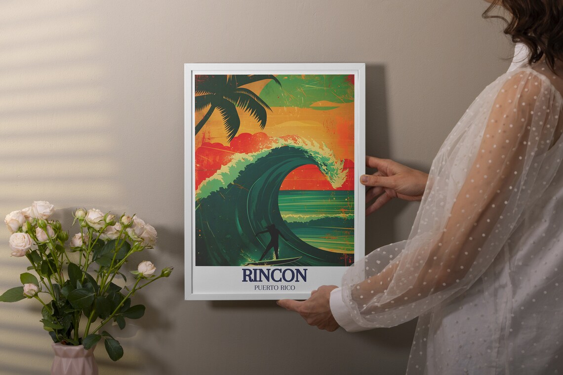 Rincon Surfing Travel Poster, Corona Pro Surf Competition - Image 2