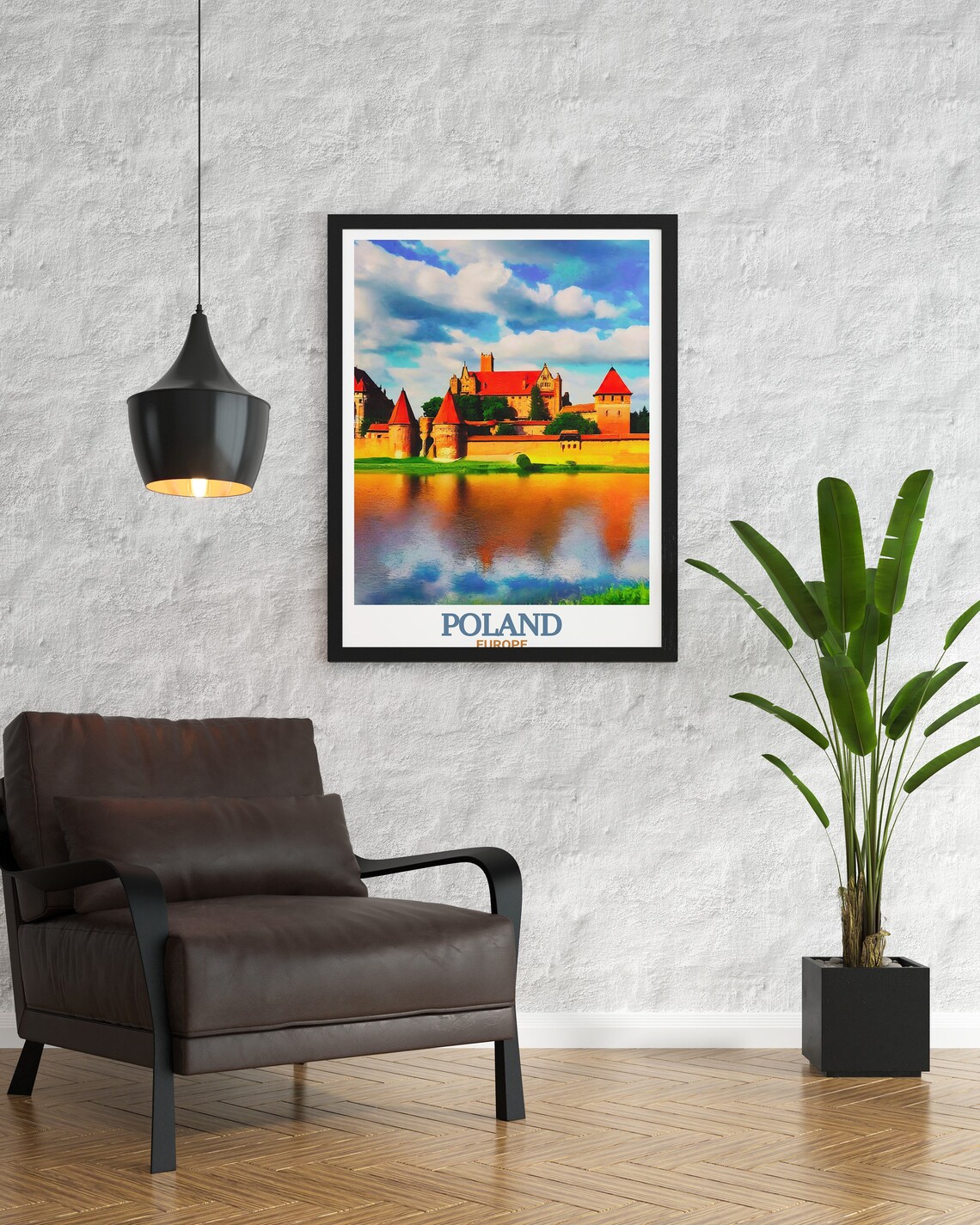 Malbork Castle Poland Red Brick Fortress Reflected in the Moat Poster - Image 3