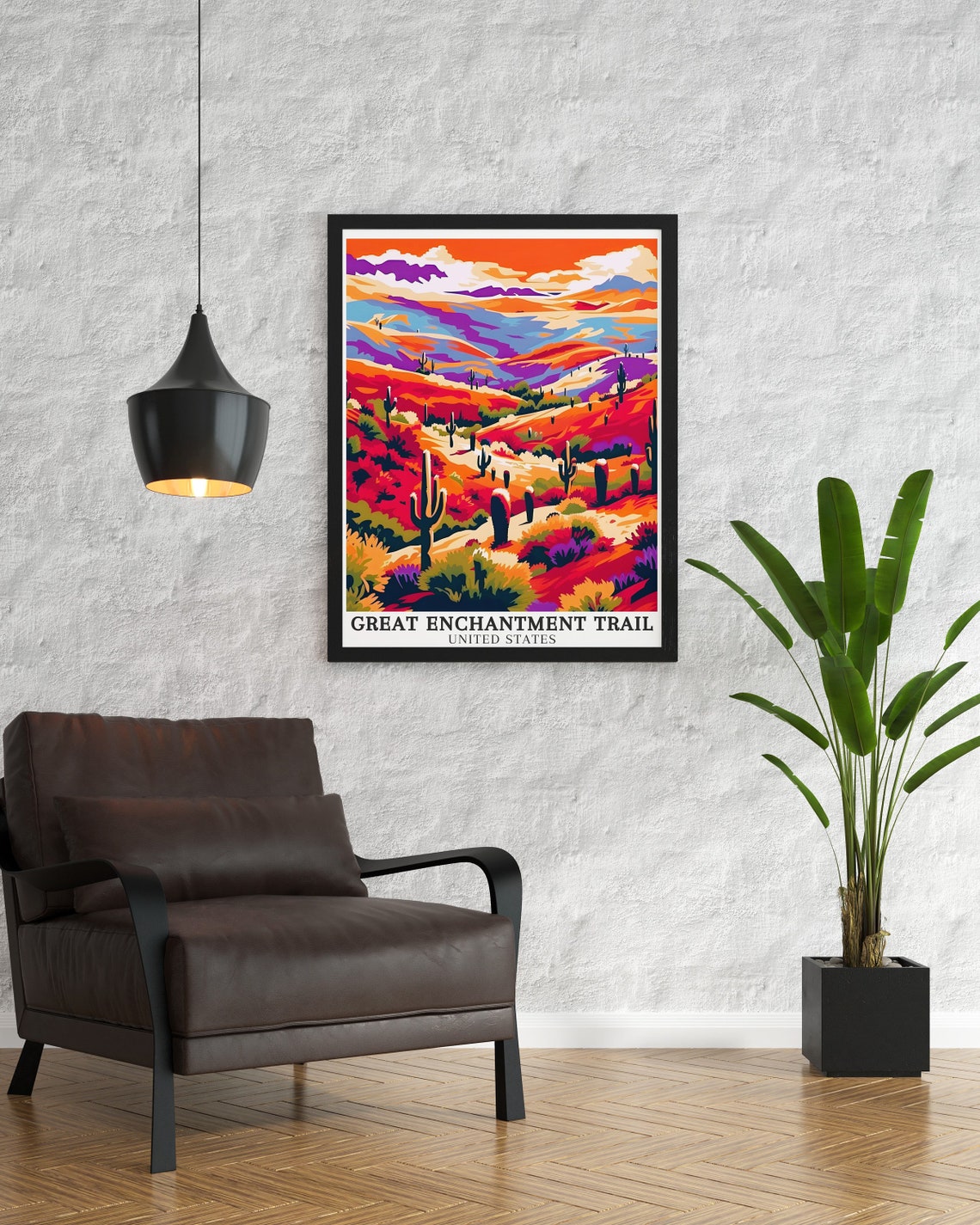 Great Enchantment Trail Saguaro Desert Arizona Cactus Art Poster - Image 2