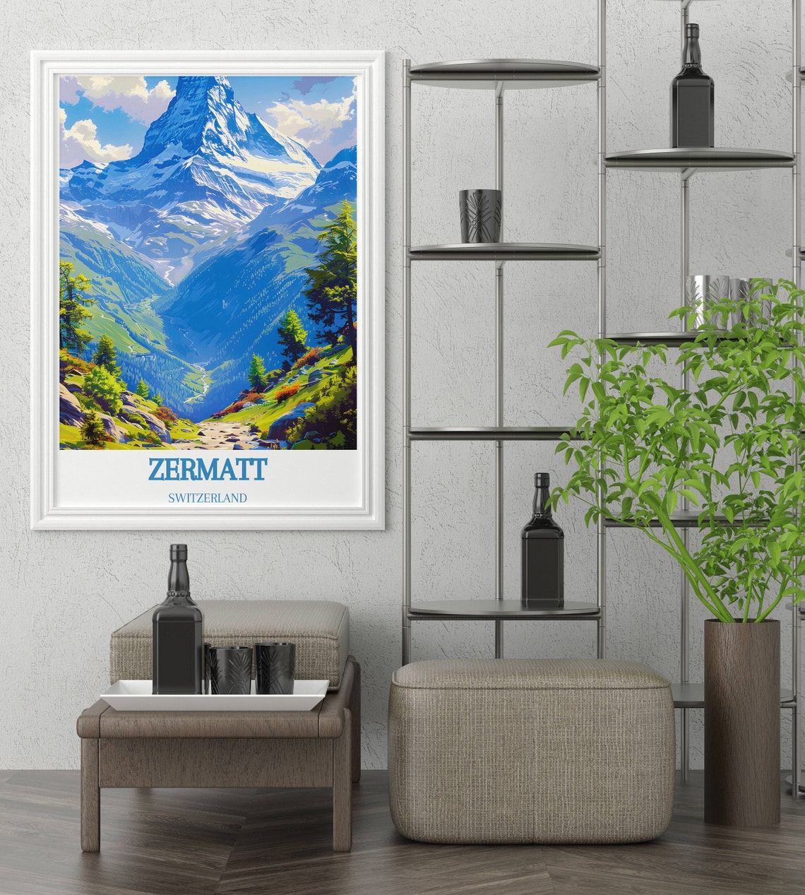 Zermatt Switzerland Matterhorn Alpine Valley Summer View Poster - Image 3