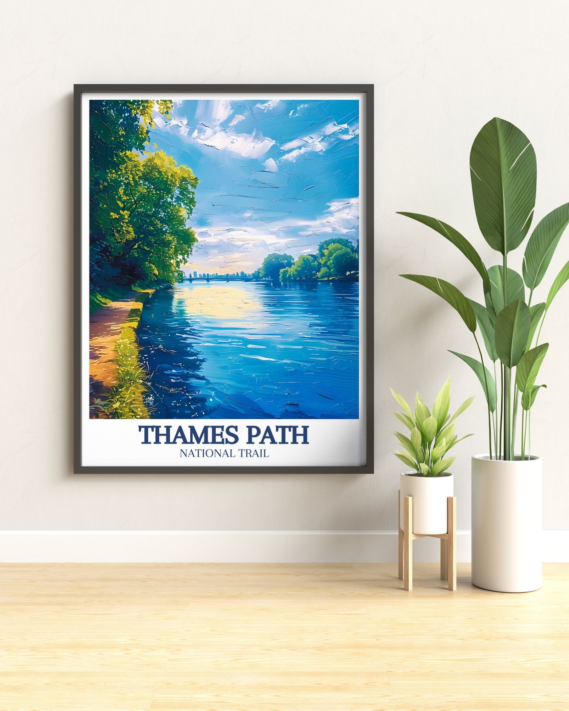 Thames Path England Morning River Light And Path Travel Poster - Image 2