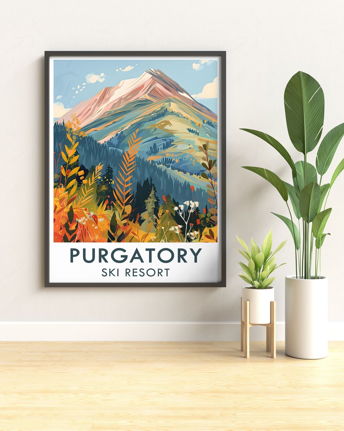 Purgatory Ski Resort Vintage Skiing Art Print - Image 3