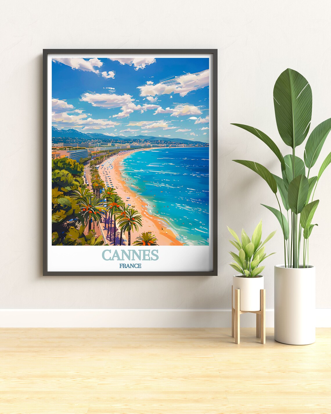 Cannes Travel Art La Croisette Gift France Art Print La Croisette Artwork And Travel Decor France Wall Art - Image 3