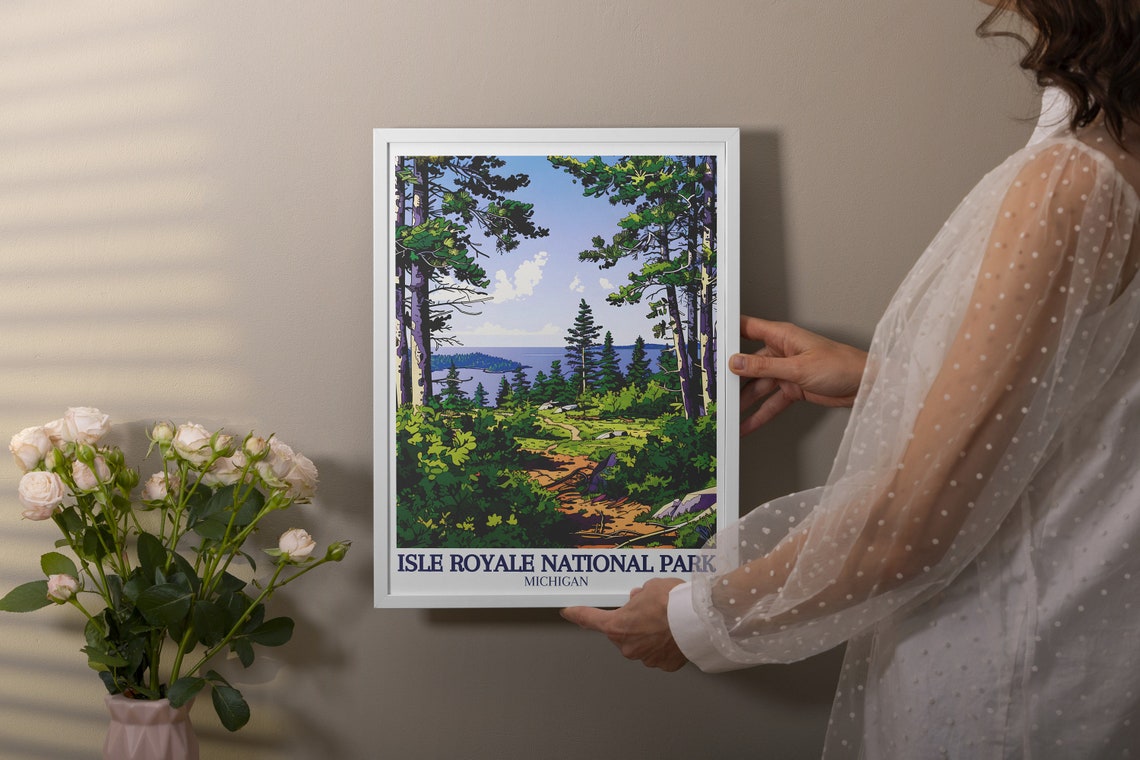 Isle Royale National Park Michigan Forest Trail Lake View Poster - Image 2