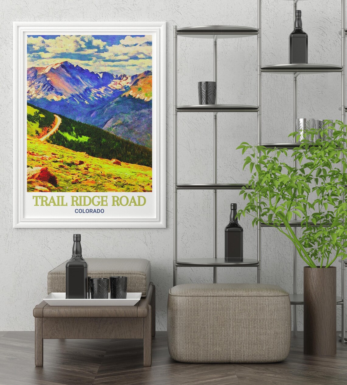 Trail Ridge Road Rocky Mountain Alpine Vista Colorado Painterly Travel Poster - Image 3