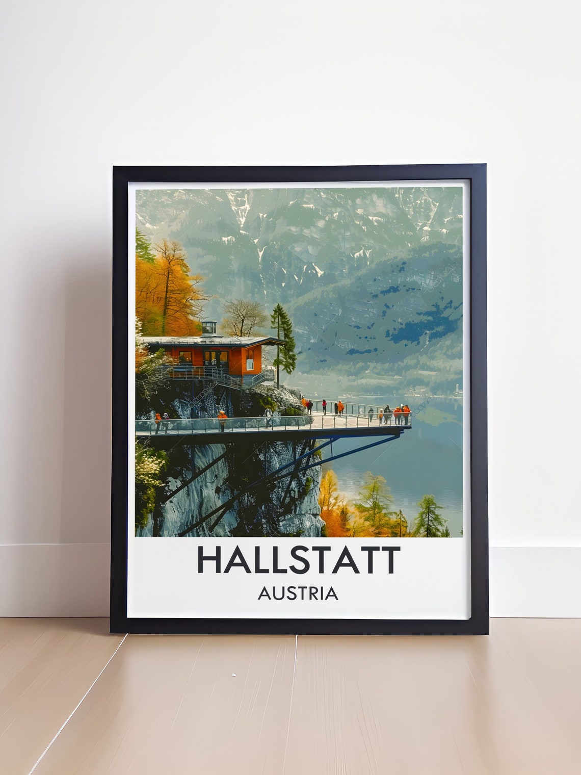 Hallstatt Austria Skywalk Glass Platform Above the Alpine Lake Poster - Image 4