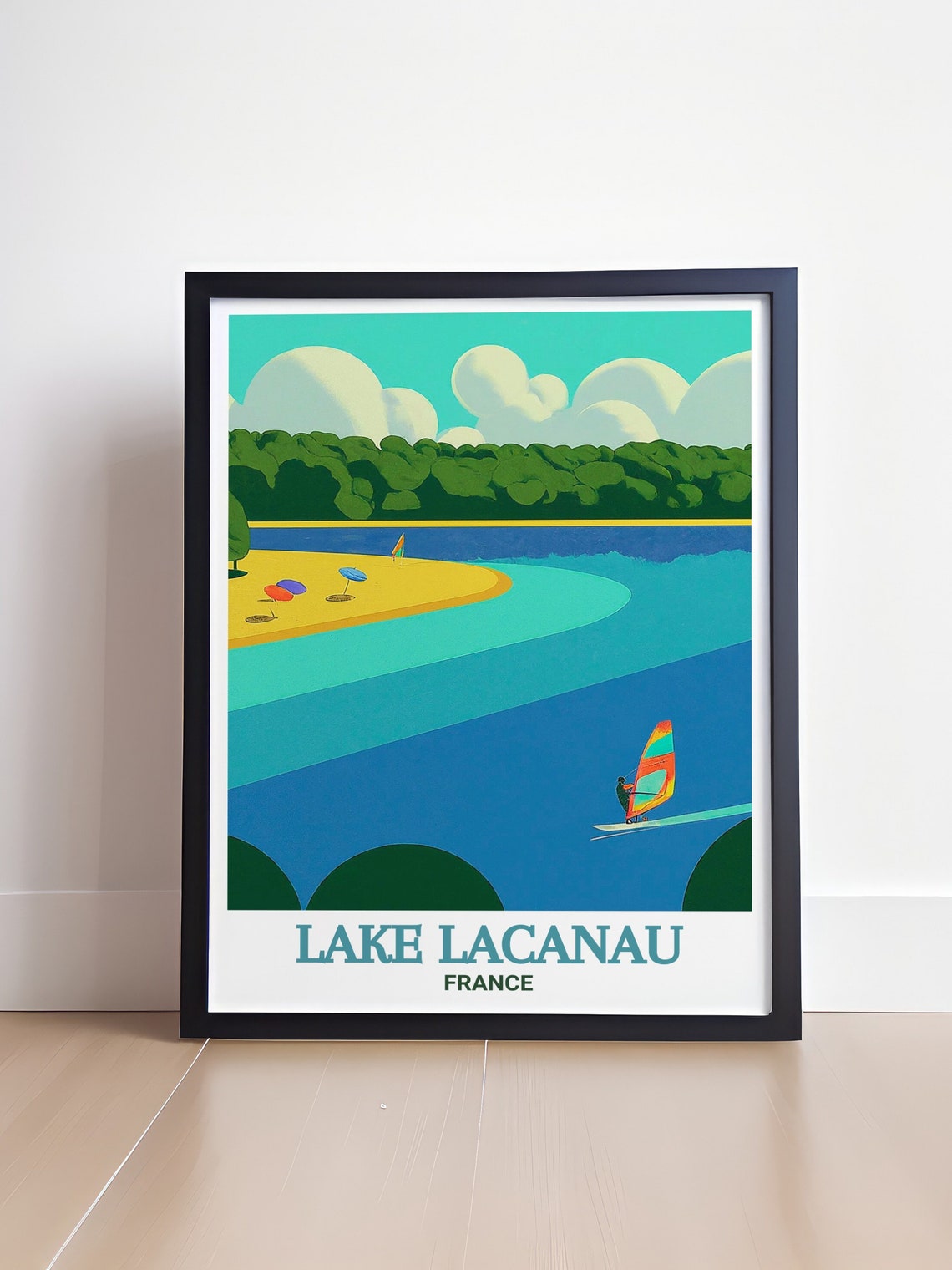 Lake Lacanau Travel Poster Lake Lacanau Decor Lake Lacanau Gift Lake Lacanau Wall Art Lake Lacanau Print - Image 4