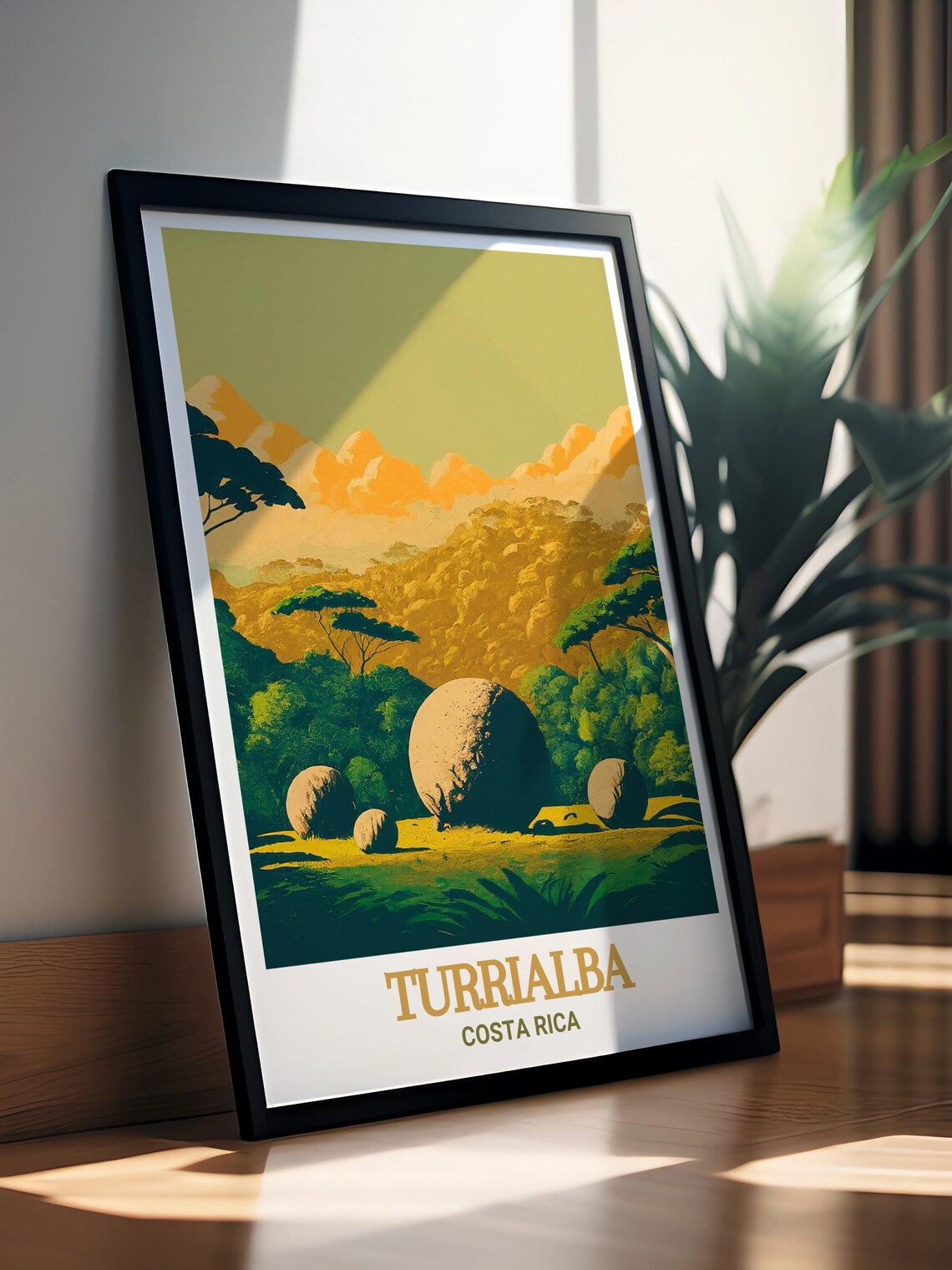 Turrialba Costa Rica Ancient Stone Spheres Travel Art Poster - Image 3