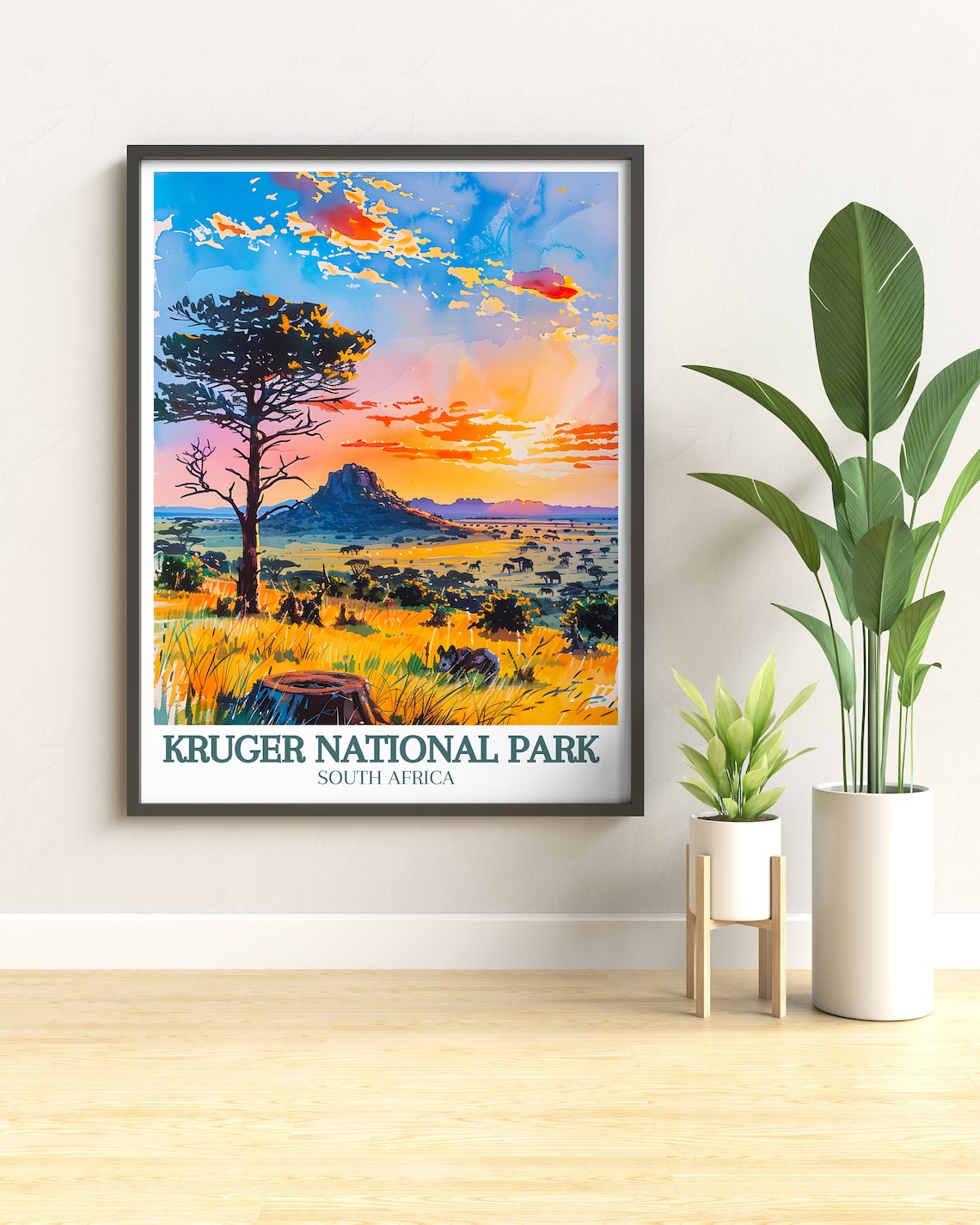 Kruger National Park Sunset Savanna South Africa Travel Poster - Image 3