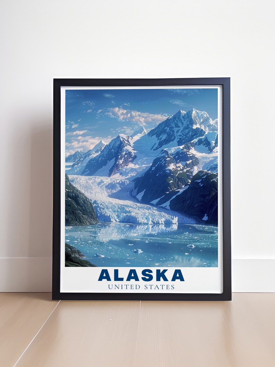 Alaska Glacier Bay Tidewater Glacier Fjord Scenic Travel Poster - Image 4