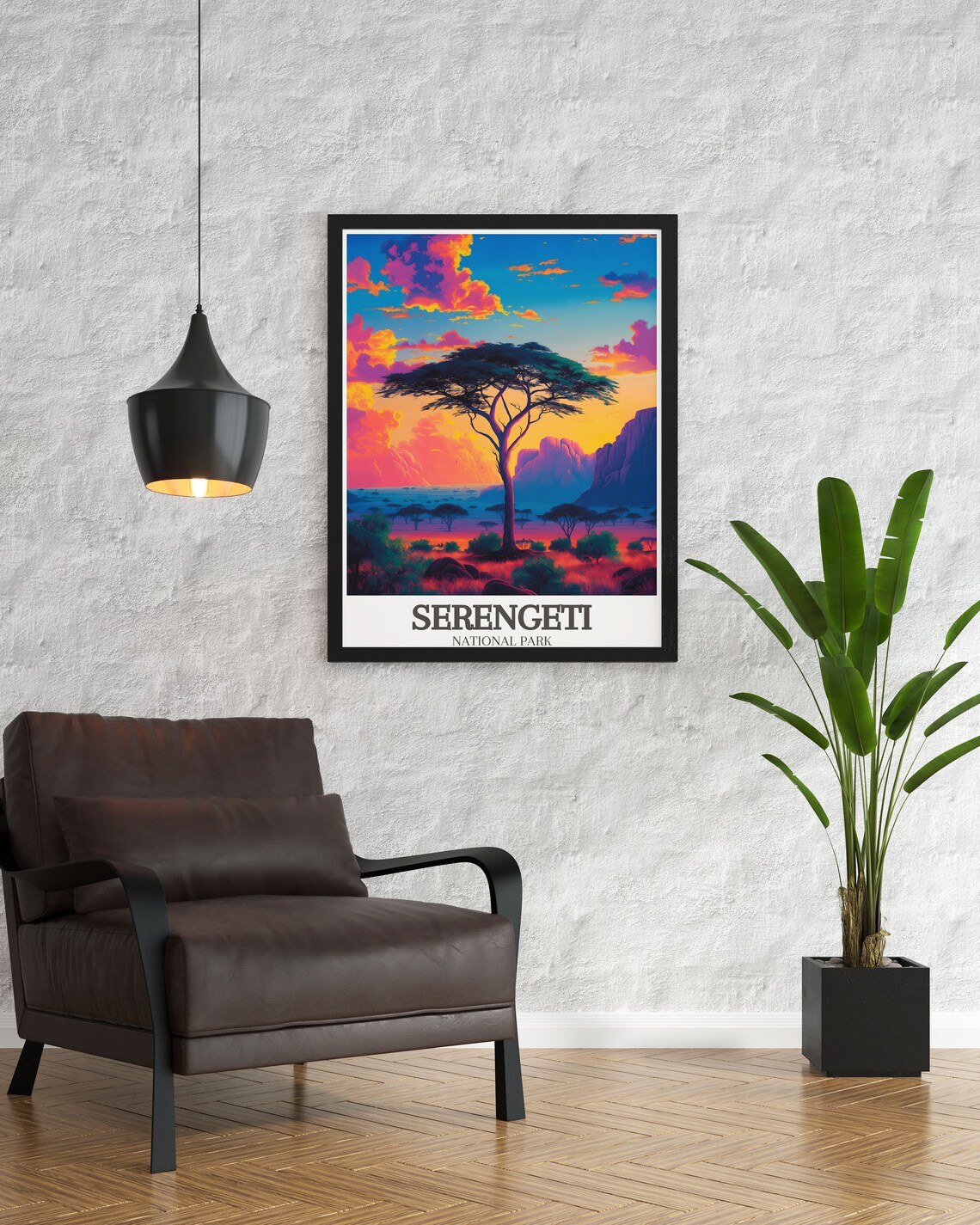 Serengeti Acacia Tree Travel Poster, Savanna Decor - Image 2