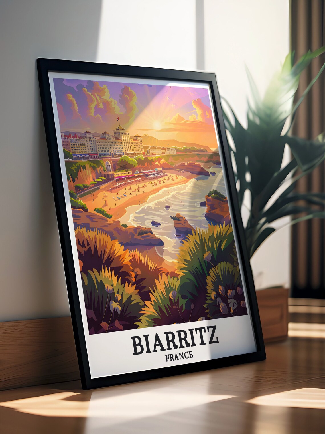 Biarritz Plage Du Miramar Grande Plage Travel Poster - Image 3