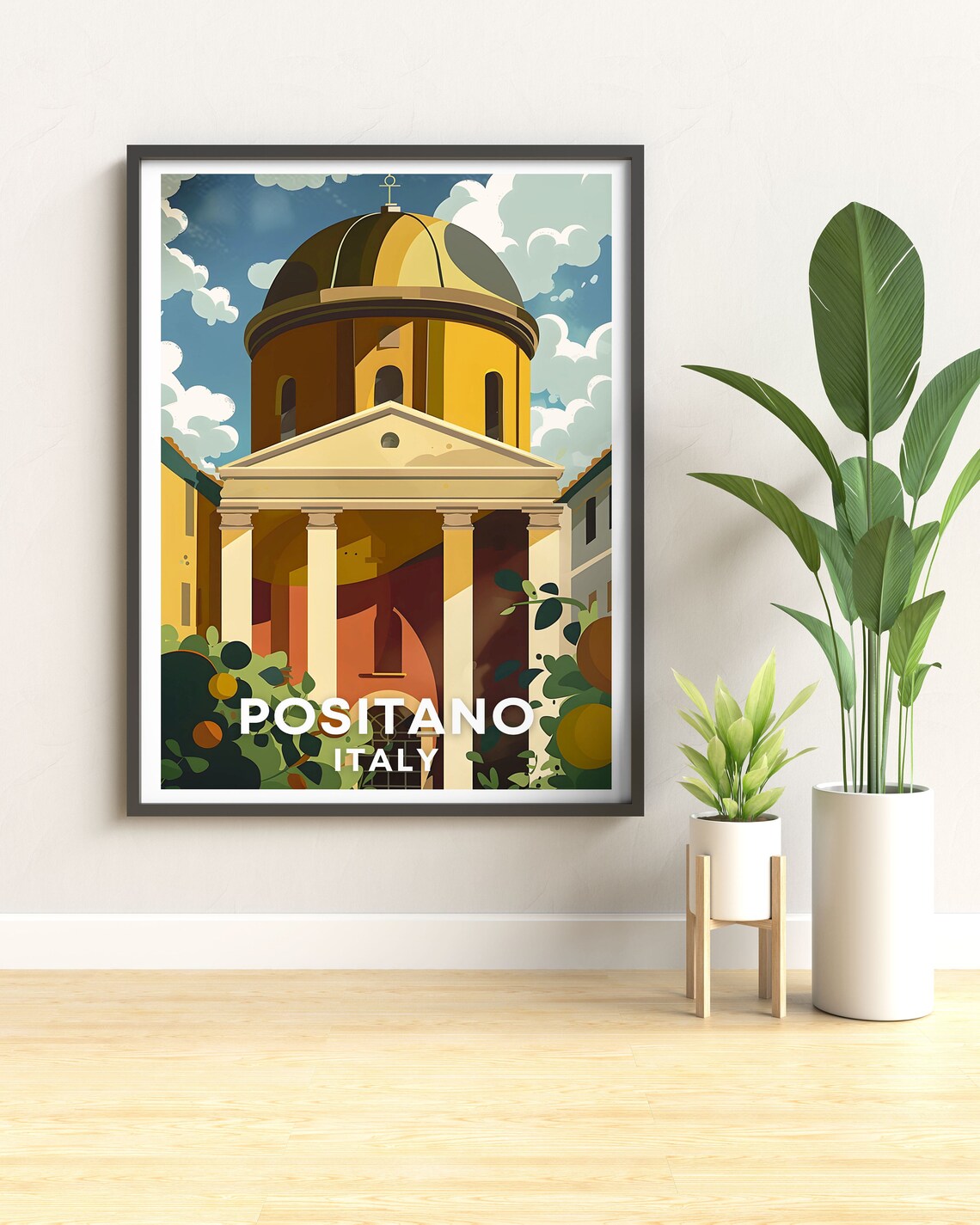 Positano Chiesa di Santa Maria Assunta Golden Dome Landmark Poster - Image 2