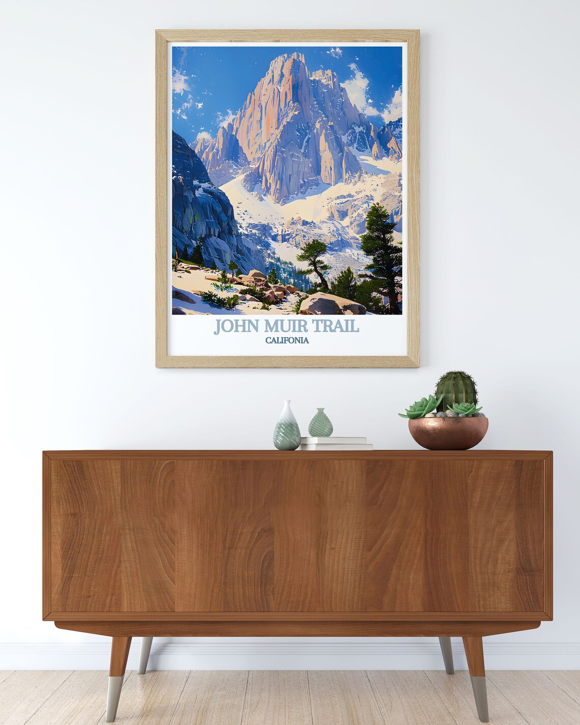 Snowcapped Sierra Peak John Muir Trail California Travel Poster - Image 3