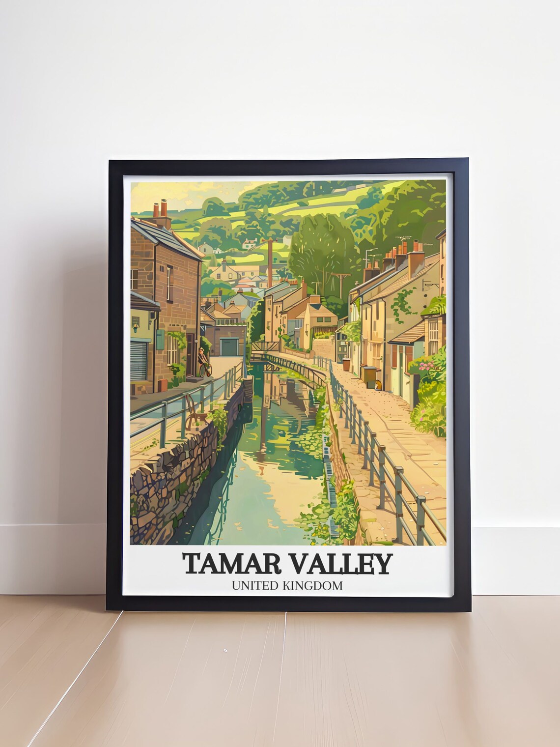 Tamar Valley Stone Village Canal Riverside Vintage Travel Art Poster - Image 4
