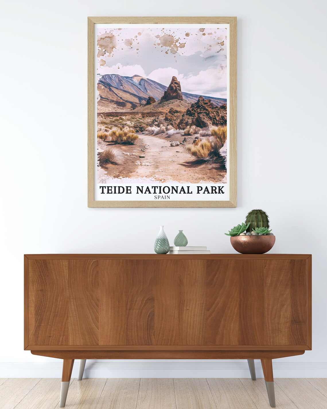 Teide National Park Spain Watercolor Volcano Desert Rocks Poster - Image 2