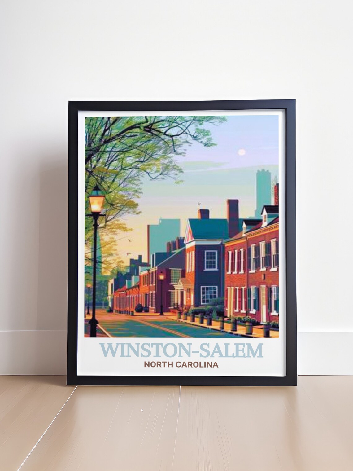 Winston Salem North Carolina Historic Brick Street Travel Poster - Image 4