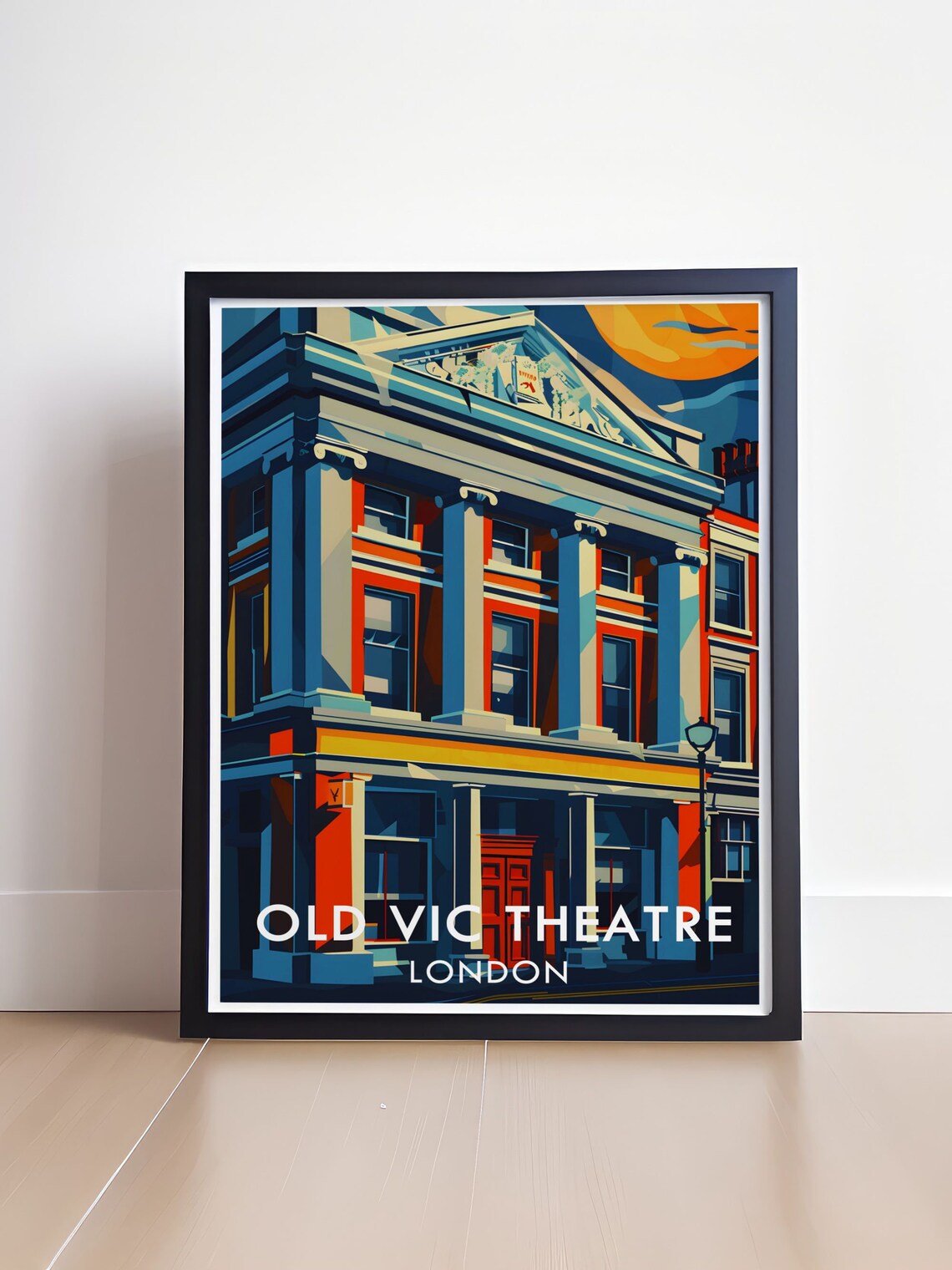 The Old Vic Theatre Travel Poster Exterior Facade Of Londons Historic Theatres Decor Londons Theatres With Our Art Deco Prints - Image 4