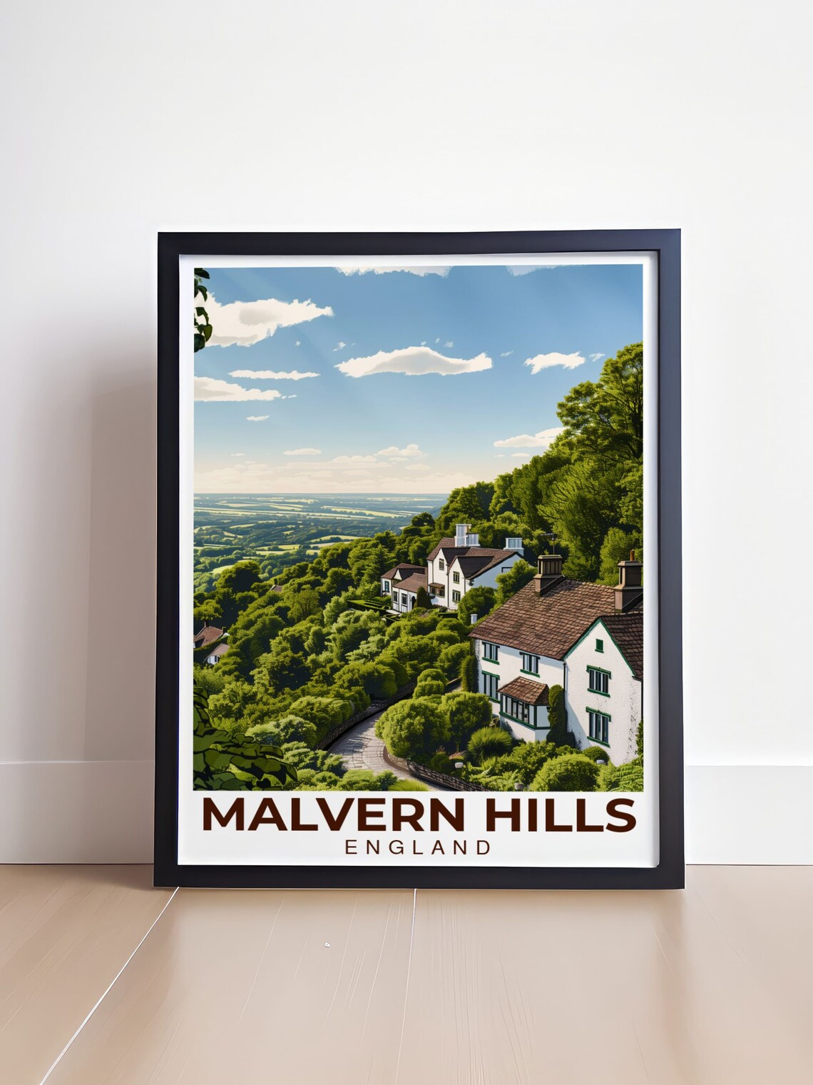 Malvern Hills England Countryside Cottage Valley View Poster - Image 4