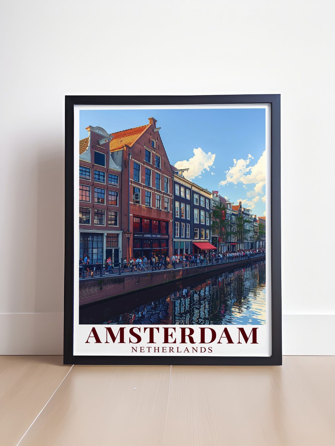 Amsterdam Anne Frank House Poster Overlooking the Busy Canal - Image 4