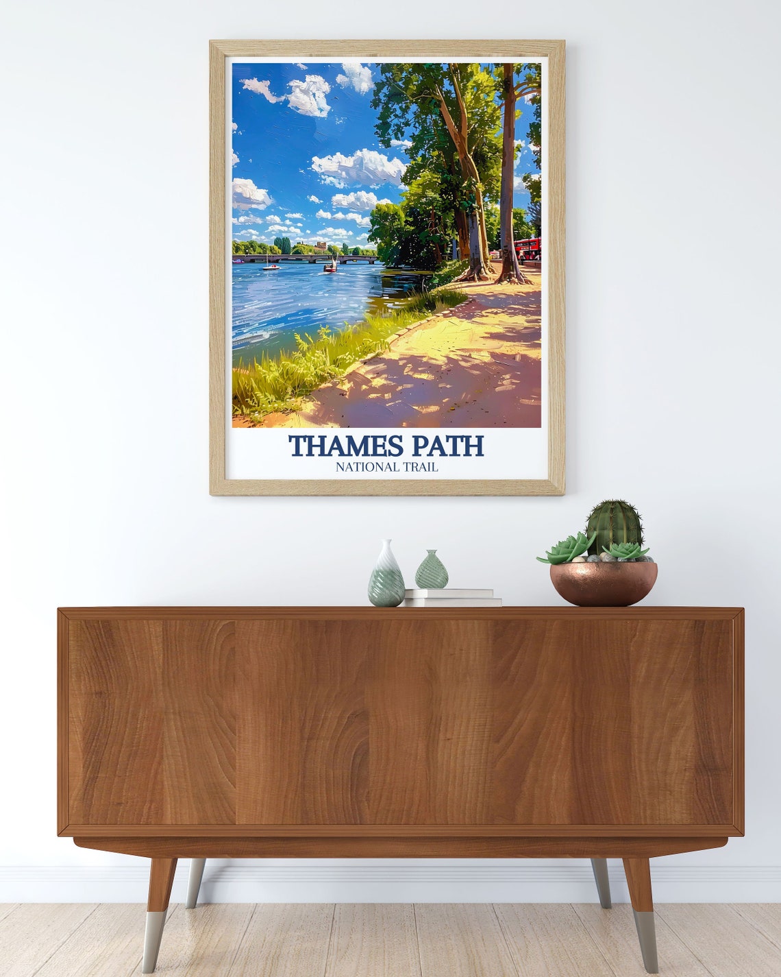 Thames Path England Riverside Walk National Trail Travel Poster - Image 2