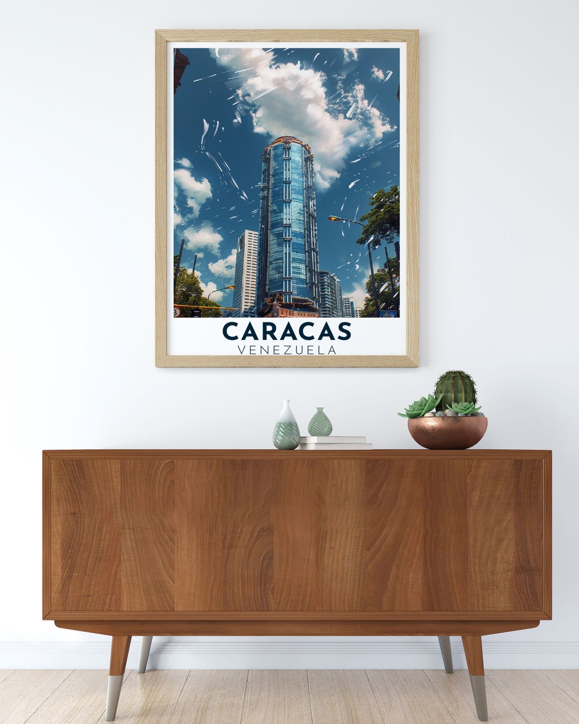 Caracas Parque Central Twin Skyscrapers Blue Sky Travel Poster - Image 3