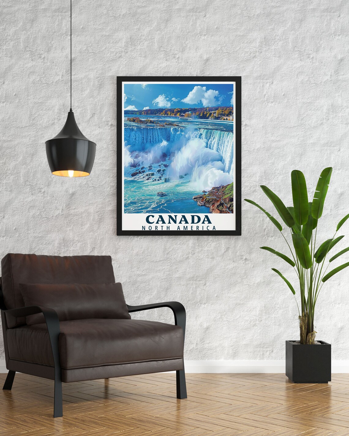 Niagara Falls Canada Mighty Horseshoe Falls With Tour Boat Poster - Image 3