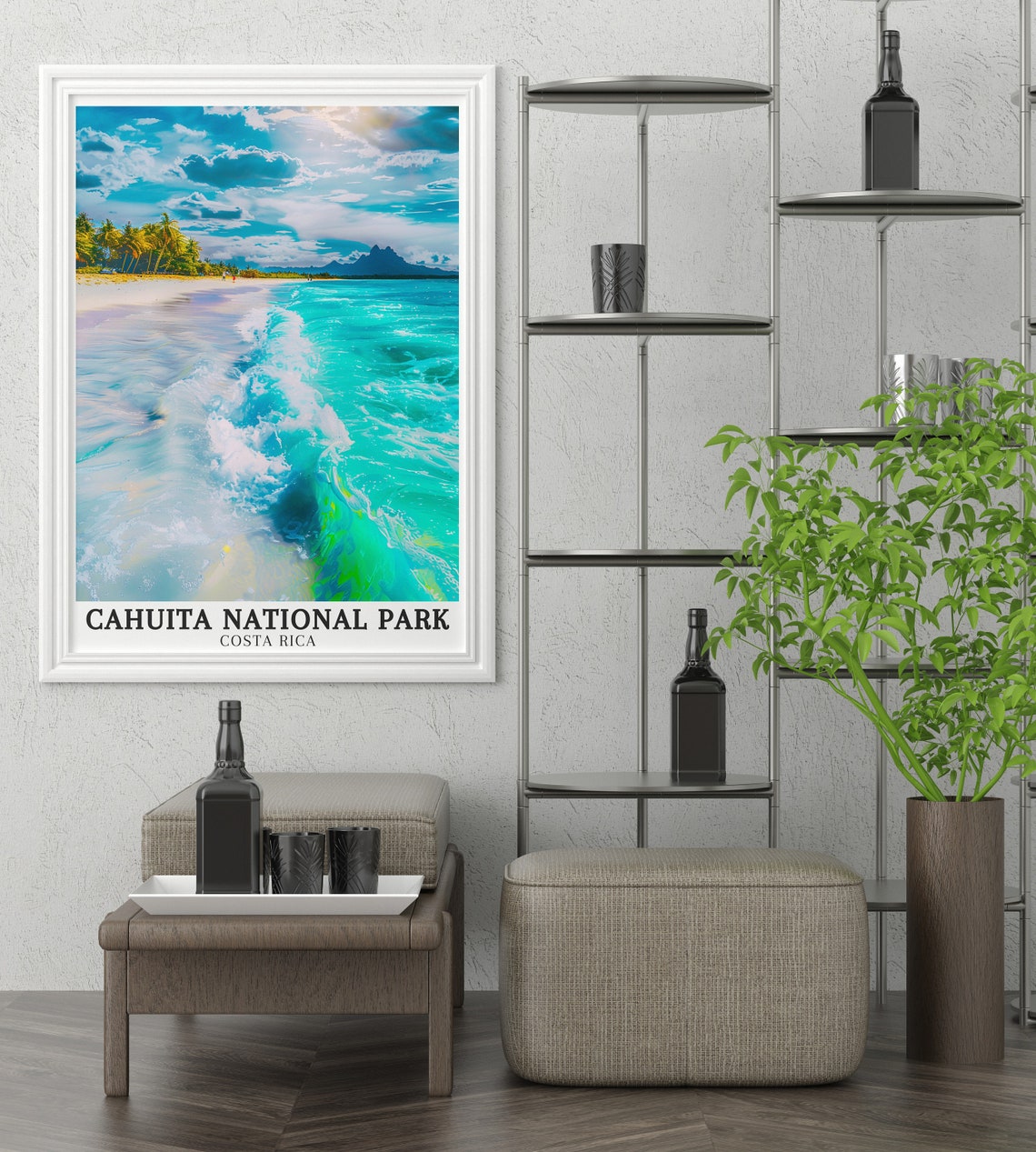 Cahuita National Park Turquoise Waves Beach Costa Rica Poster - Image 3