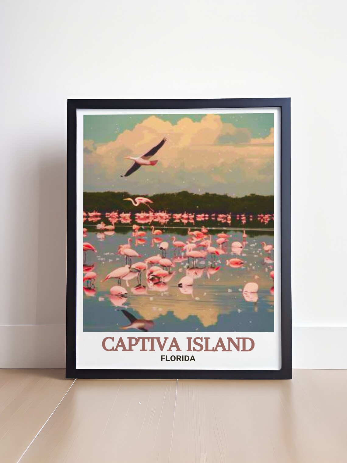 Captiva Island Florida Flamingos Wildlife Refuge Water Poster - Image 4