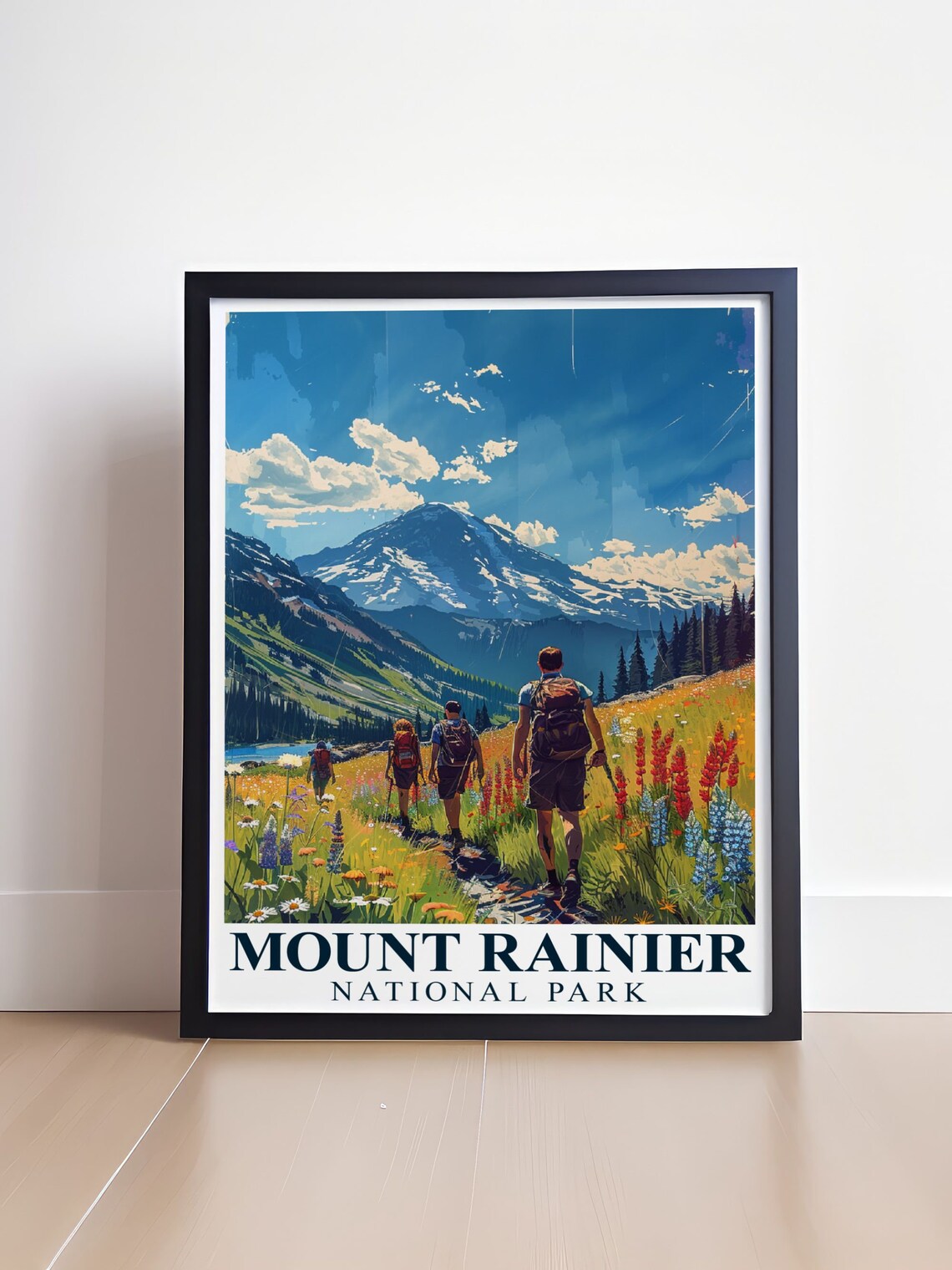 Mount Rainier Travel Print, Paradise Meadows Decor - Image 4