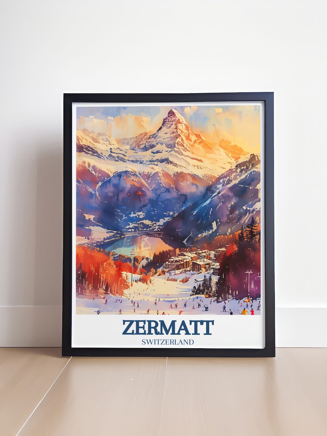 Zermatt Ski Slopes And Matterhorn Winter Resort Alpine Poster - Image 4