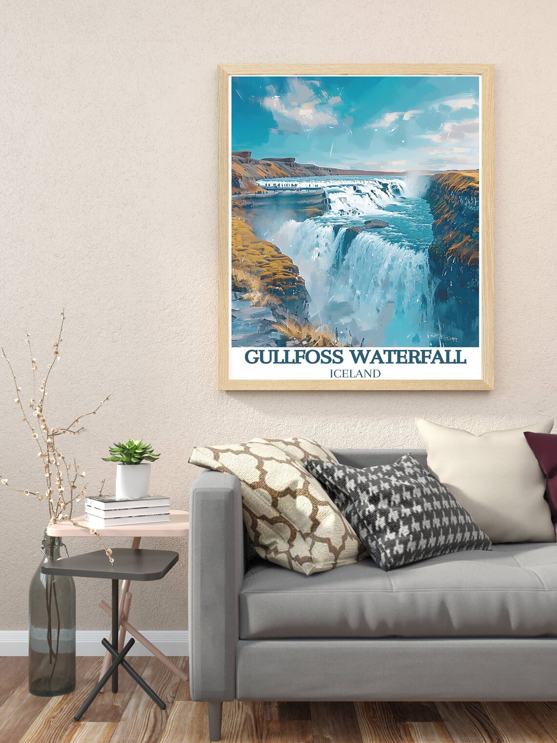 Gullfoss and Blue Lagoon Travel Poster, Reykjavik - Image 3