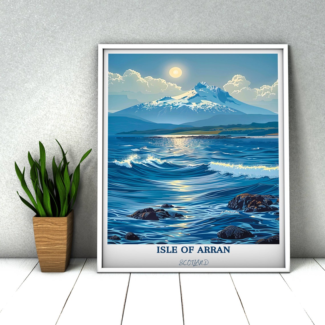 Isle Of Arran Travel Print Arran Wall Art Isle Of Arran Travel Poster Arran Print Island Retro Travel Print Housewarming Gift - Image 3