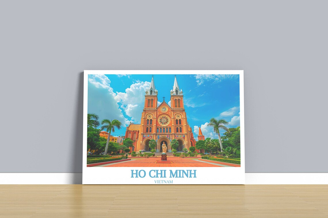 Ho Chi Minh City Notre Dame Cathedral Saigon Vietnam Travel Poster - Image 3