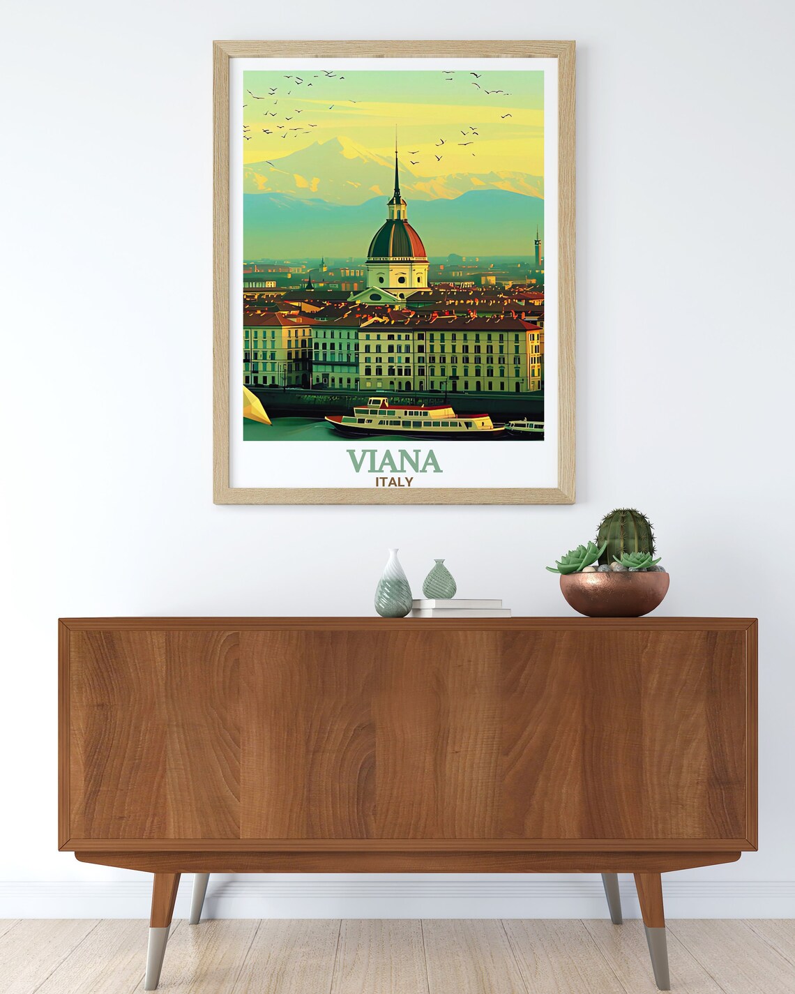 Turin Italy Mole Antonelliana City Skyline Vintage Travel Poster - Image 3
