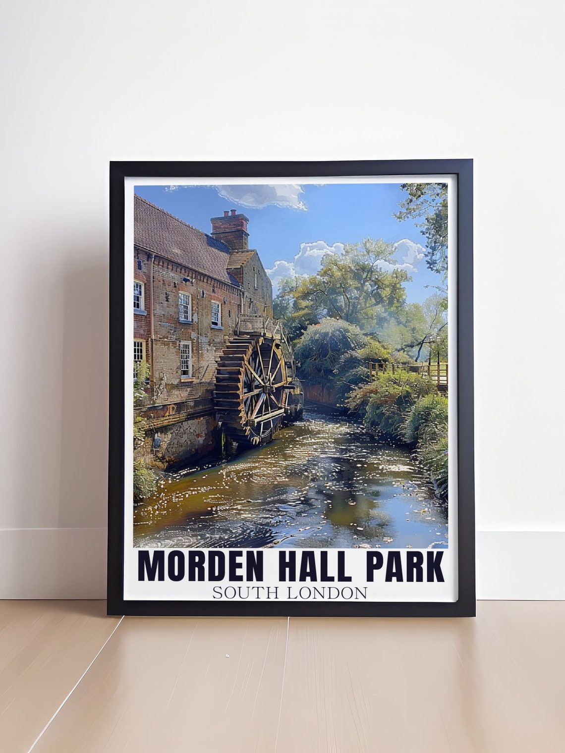 Morden Hall Park Historic Water Mill Brick Building Stream Poster - Image 4