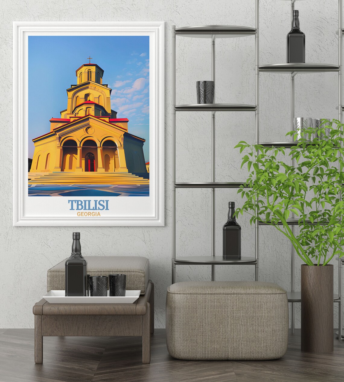 Holy Trinity Cathedral Tbilisi Golden Facade Georgia Travel Poster - Image 3