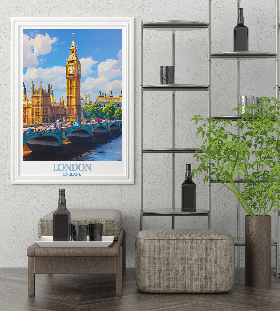 London Travel Art Big Ben And Houses Of Parliament Print Iconic Uk Wall Art Majestic London Views Artwork Historic London Landmarks - Image 3