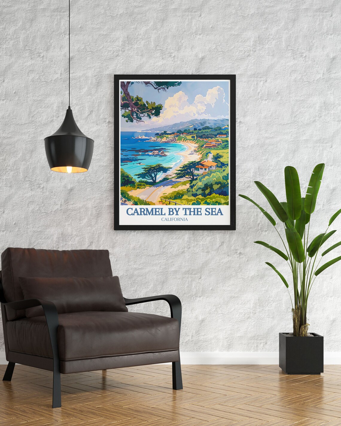 Carmel By The Sea Turquoise Bay With Monterey Cypress Trees Poster - Image 3