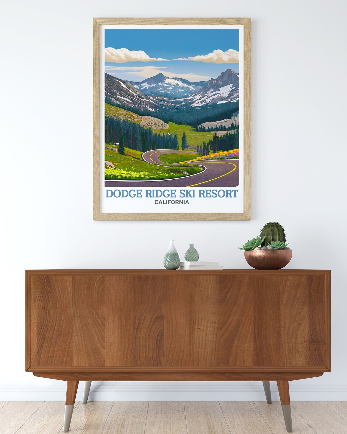 Dodge Ridge Ski Resort, Sonora Pass Winter Travel Poster - Image 3